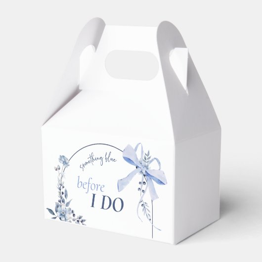 Iets blauw bloemenboog Vrijgezellenfeest Bedankdoosjes (Achterkant)
