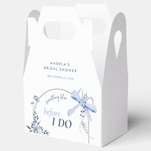 Iets blauw bloemenboog Vrijgezellenfeest Bedankdoosjes (Geopend)