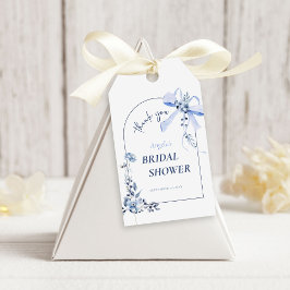 Iets blauw bloemenboog Vrijgezellenfeest Cadeaulabel