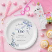 Iets blauw bloemenboog Vrijgezellenfeest Papieren Bordje (Feest)