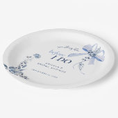 Iets blauw bloemenboog Vrijgezellenfeest Papieren Bordje (Gekanteld)