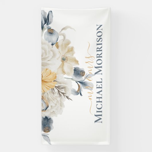 IETS BLAUW - BLOEMENBRUILOFT SPANDOEK (Verticaal)