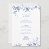 Iets blauw bloemenbruiloft tafel Menu Kaarten (Voorkant)