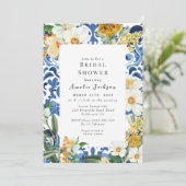 Iets blauw bloemenchinoiserie Vrijgezellenfeest Kaart (Staand voorkant)