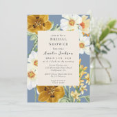 Iets blauw bloemenchinoiserie Vrijgezellenfeest Kaart (Staand voorkant)