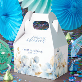 Iets blauw bloemengoud bruiloft douche bedankdoosjes