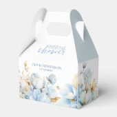 Iets blauw bloemengoud bruiloft douche bedankdoosjes (Voorkant Zijde)
