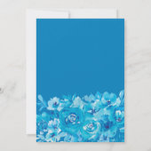 Iets blauw bloemenwaterverf vrijgezellenfeest kaart (Achterkant)
