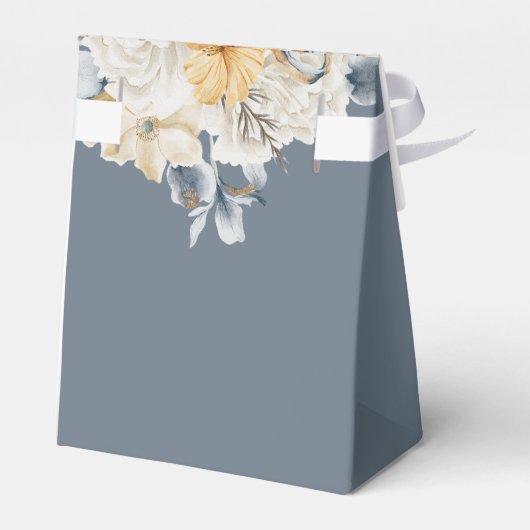 IETS BLAUW - BLOEMIG op blauwe bruiloft Bedankdoosjes (Achterkant)