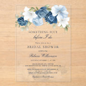 Iets blauw bloemig voordat ik Vrijgezellenfeest do Acryl Uitnodigingen (Voorkant)