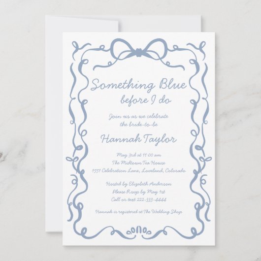 Iets blauw bloemig voordat ik Vrijgezellenfeest do Kaart (Voorkant)