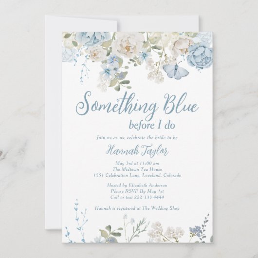 Iets blauw bloemig voordat ik Vrijgezellenfeest do Kaart (Voorkant)