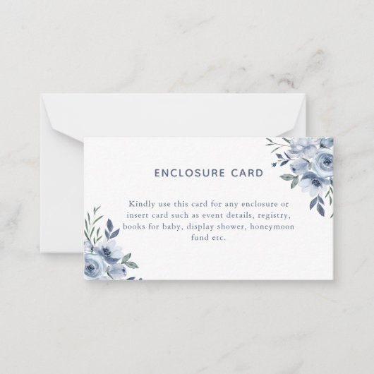 Iets blauw bloemige platte notitie behuizing Kaart Notitiekaartje (Voorkant)