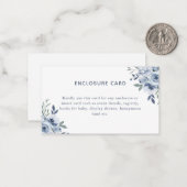 Iets blauw bloemige platte notitie behuizing Kaart Notitiekaartje (Voorkant / Achterkant in situ)