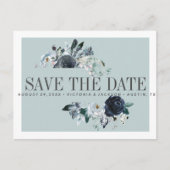 Iets blauw | Boho BRUILOFT BEWAAR DE DATUM Aankondigingskaart (Voorkant)