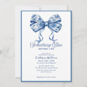 Iets blauw boog chinoiserie vrijgezellenfeest kaart (Voorkant)