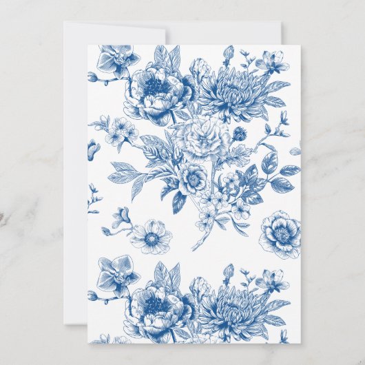 Iets blauw boog chinoiserie vrijgezellenfeest kaart (Achterkant)