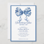 Iets blauw boog chinoiserie vrijgezellenfeest kaart (Voorkant)