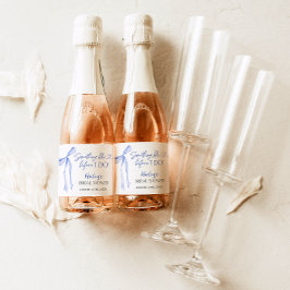 Iets blauw boog Vrijgezellenfeest, bruids brunch Sparkling Wijnetiket