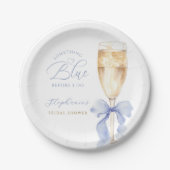 Iets blauw boog Vrijgezellenfeest papier Borden Papieren Bordje (Voorkant)