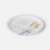 Iets blauw boog Vrijgezellenfeest papier Borden Papieren Bordje (Gekanteld)