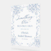 Iets Blauw Bruidsfeest Verwelkoming Acryl Bord (Hoek)