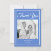 Iets blauw bruiloft bedankt kaart (Voorkant)
