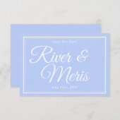 Iets blauw bruiloft bespaar de datum Kaart (Voorkant / Achterkant)