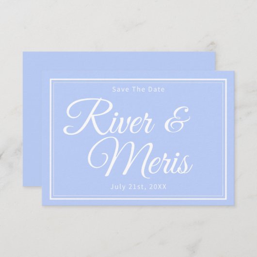 Iets blauw bruiloft bespaar de datum Kaart (Voorkant / Achterkant)
