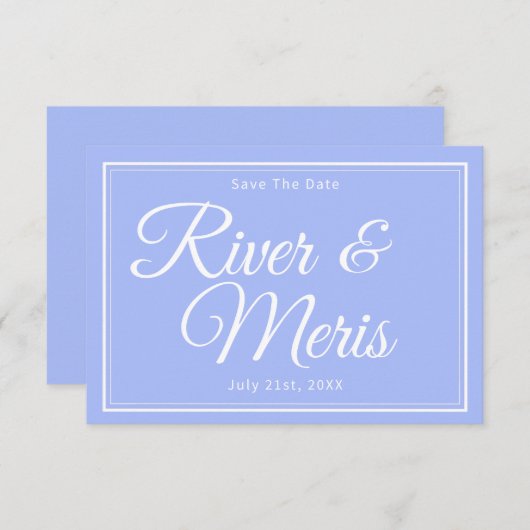 Iets blauw bruiloft bespaar de datum Kaart (Voorkant / Achterkant)