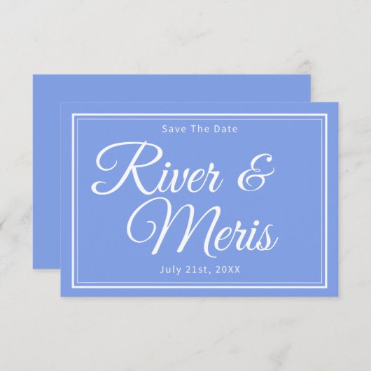Iets blauw bruiloft bespaar de datum Kaart (Voorkant / Achterkant)