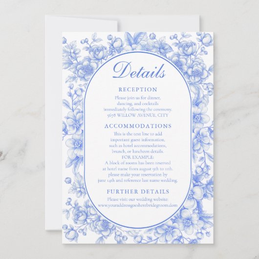 Iets blauw bruiloft details behuizing Kaarten (Voorkant)