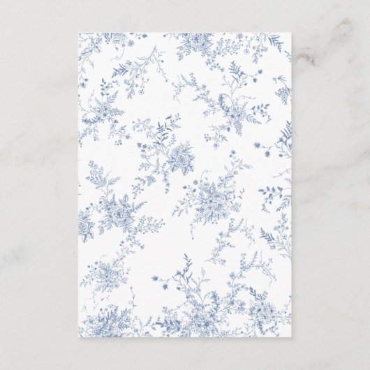 Iets blauw bruiloft details QR-code Informatiekaartje (Achterkant)