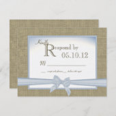 Iets blauw bruiloft reactie RSVP kaartje (Voorkant / Achterkant)