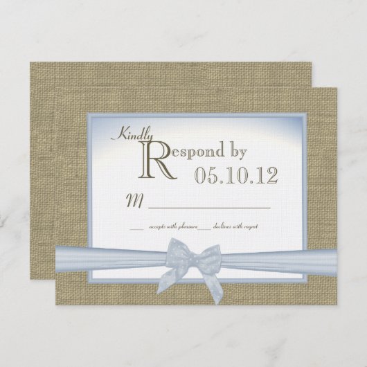 Iets blauw bruiloft reactie RSVP kaartje (Voorkant / Achterkant)