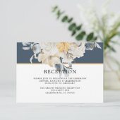 IETS BLAUW | Bruiloft Receptie Kaart (Staand voorkant)