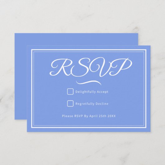 Iets blauw bruiloft RSVP Kaart (Voorkant / Achterkant)
