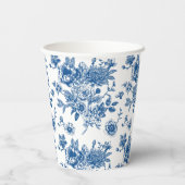 Iets blauw chinoiserie blauw vrijgezellenfeest papieren bekers (Achterkant)