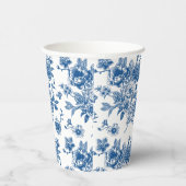 Iets blauw chinoiserie blauw vrijgezellenfeest papieren bekers (Rechts)