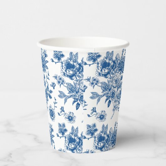 Iets blauw chinoiserie blauw vrijgezellenfeest papieren bekers (Rechts)