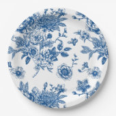 Iets blauw chinoiserie blauw vrijgezellenfeest papieren bordje (Voorkant)