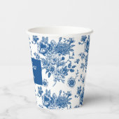 Iets blauw chinoiserie blauwe bruidsdouche papieren bekers (Achterkant)
