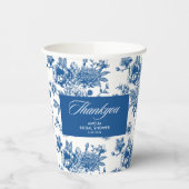 Iets blauw chinoiserie blauwe bruidsdouche papieren bekers (Links)