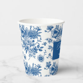 Iets blauw chinoiserie blauwe bruidsdouche papieren bekers