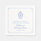 Iets blauw Chinoiserie bruiloft Vrijgezellenfeest Servet (Voorkant)