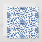 Iets blauw Chinoiserie Chic Vrijgezellenfeest Kaart (Achterkant)