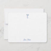 Iets blauw Coquette Bow Bridal Custom Notitiekaartje (Voorkant)