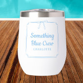 Iets Blauw Crew Chique Esthetische Boog Aangepaste