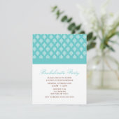 Iets blauw Damask Pattern Bachelorette Party Kaart (Staand voorkant)