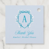 Iets Blauw Dankjewel Bruidsfeest Bloemen Bedankjes Labels (Achterkant)